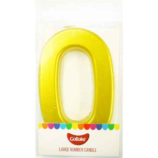 GoBake Large Metallic Number Candles #0