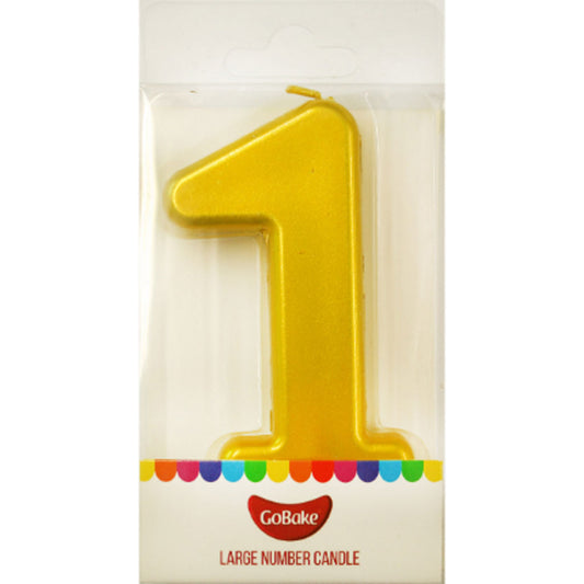 GoBake Large Metallic Number Candles #1