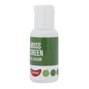 GoBake Moss Green Gel Food Colour 21g in white easy to use drop bottle