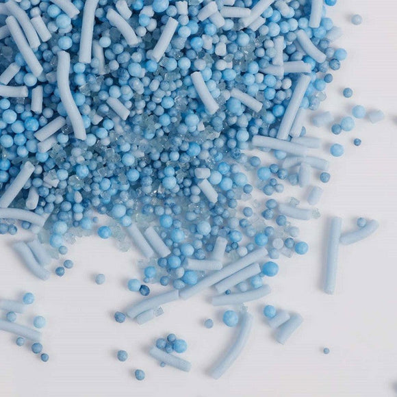 gobake natural blue sprinkle medley scattered on a white background