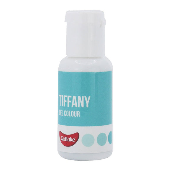 GoBake Tiffany Blue Gel Food Colour 21g in white easy to use drop bottle