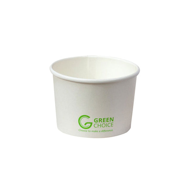 green choice 8oz soup cup soup bowl white with green choice print cardboard cup