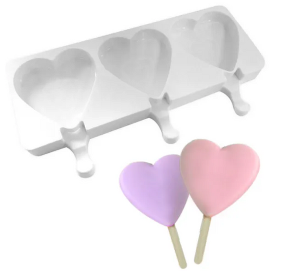Cake Craft Heart Popsicle Silicone Mould