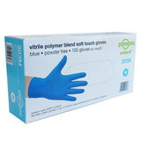 Pomona Vitrile Blue Polymer Blend Soft Touch Powder Free Gloves Extra Large 100/Pack