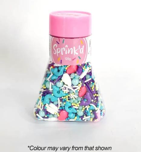 Sprink'd Rainbow Dream Mash Up Sprinkle Mix 120g (Pink, Purple, Blue, White, Yellow, Green) (Clouds, Hearts, Rainbows, Jimmies, Sugar Balls)