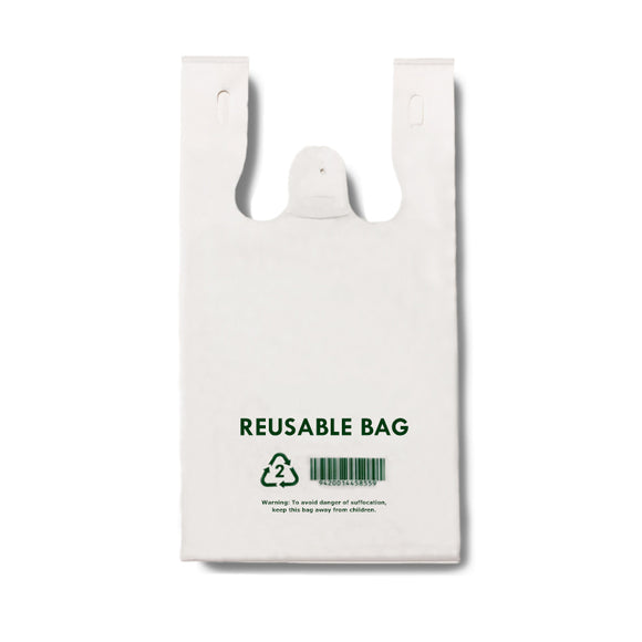Reusable Singlet Handle Bags 70mu Large 50/Pack
