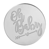 round silver mirror topper with oh baby