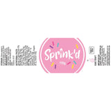 label information for sprink'd matte pink sprinkle mix