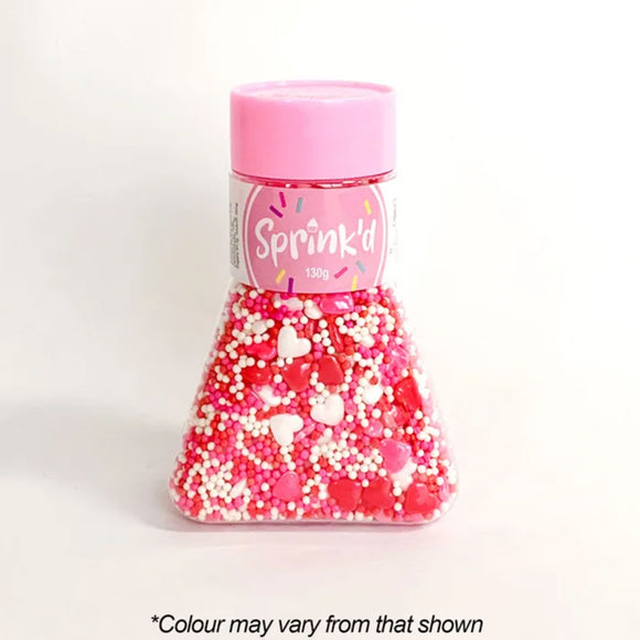 Sprink'd Pink/Red/White Mix Hearts/2mm Sugar Balls 130g