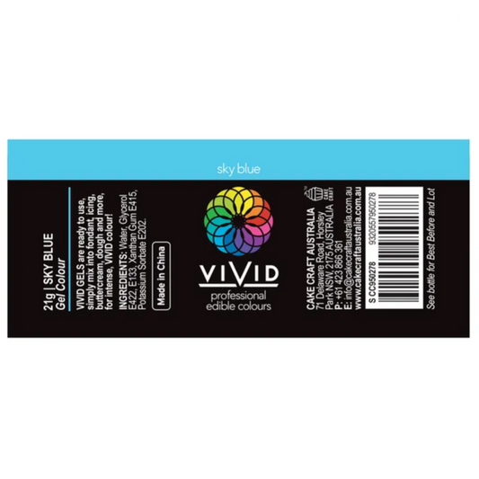 Vivid Sky Blue Gel Food Colour 21g Nutritional Information
