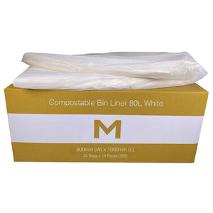 M Compostable Bin Liners 80 Litre 25/Roll