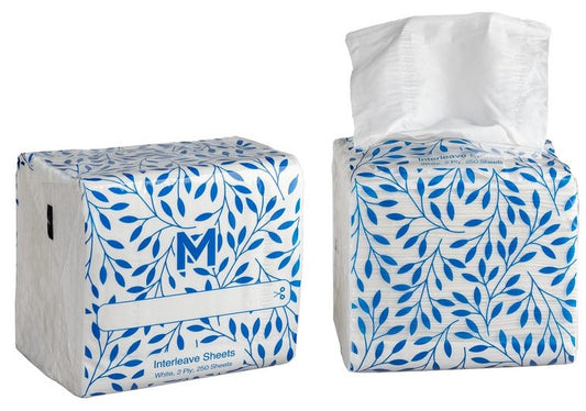 Matthews Interleave Tissue White, 2 Ply, (CTN of 9000)