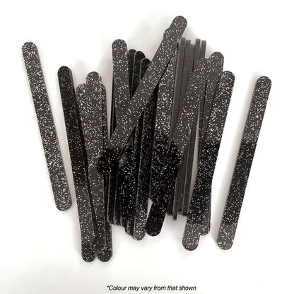 Acrylic Popsicle Sticks Black Glitter | 24/Pack