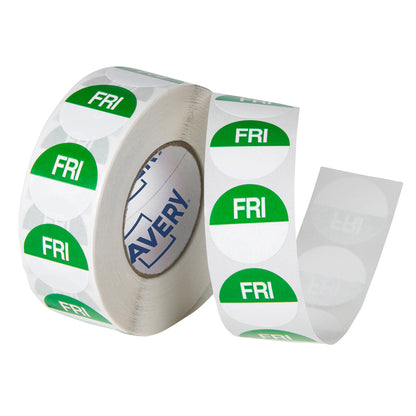 Avery Round Day Labels 24mm 'FRIDAY' | 1000/Roll