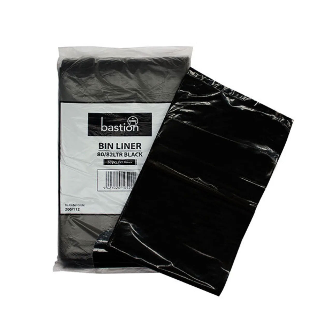 Bastion Rubbish Bin Liners 80 Litres Black | 50/Pack