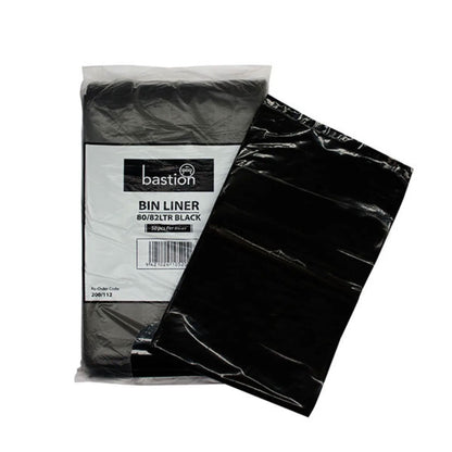 Bastion Rubbish Bin Liners 80 Litres Black | 50/Pack