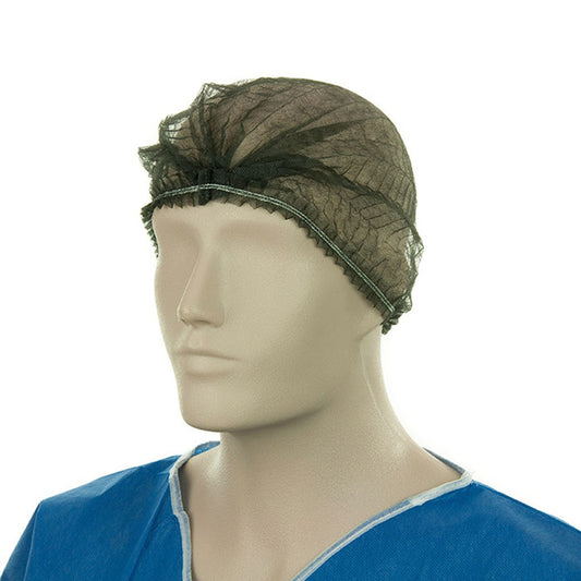 Bastion Disposable Crimped Hat Black 21" | 100/Pack