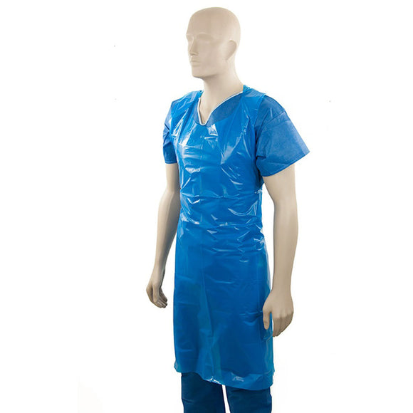 Bastion Disposable Heavy Duty Aprons Tear Off Blue 50/Pack
