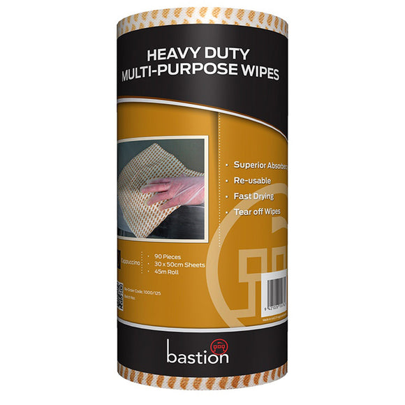 Bastion Heavy Duty Multi-Purpose Wipes Cappuccino 90/Roll