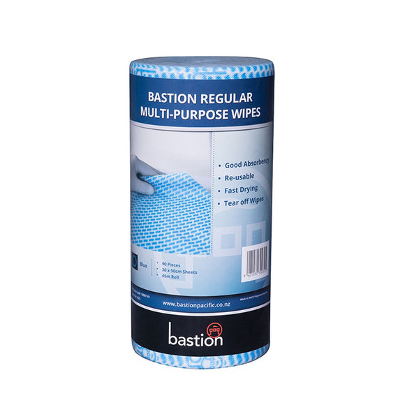 Bastion Regular Multi-Purpose Wipes Blue 90/Roll