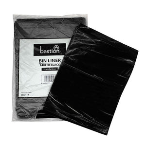Bastion Rubbish Bin Liners 240 Litres Black 25/Pack