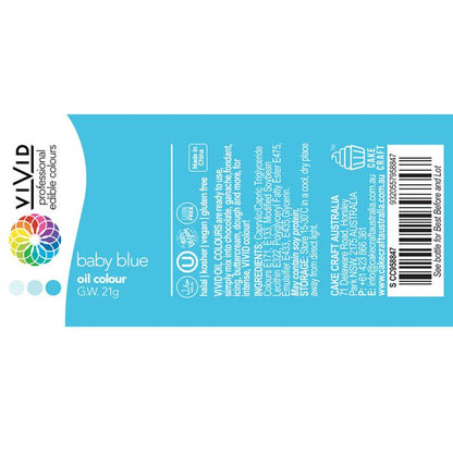 nutritional information for vivid baby blue oil food colour