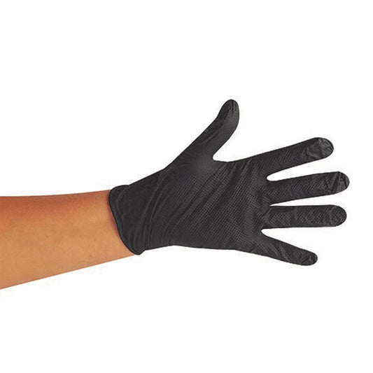 Pomona Blaxx Nitrile Black Texture Grip Powder Free Gloves Large | 100/Pack