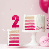 Cake & Candle Acrylic Mega Number Topper #2 Pink