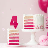 Cake & Candle Acrylic Mega Number Topper #4 Pink