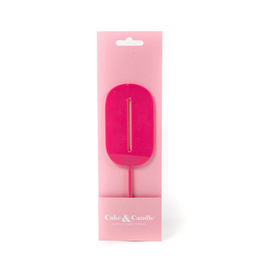 Cake & Candle Acrylic Mega Number Topper #0 Pink