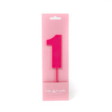 Cake & Candle Acrylic Mega Number Topper #1 Pink