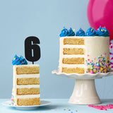 Cake & Candle Acrylic Mega Number Topper #6 Black