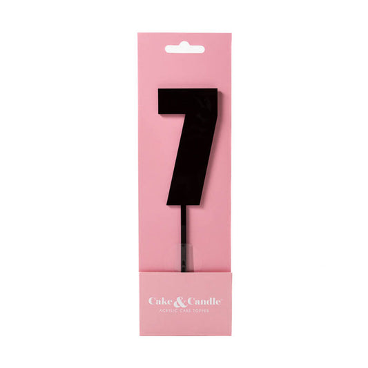 Cake & Candle Acrylic Mega Number Topper #7 Black