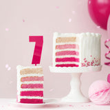 Cake & Candle Acrylic Mega Number Topper #7 Pink