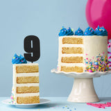 Cake & Candle Acrylic Mega Number Topper #9 Black