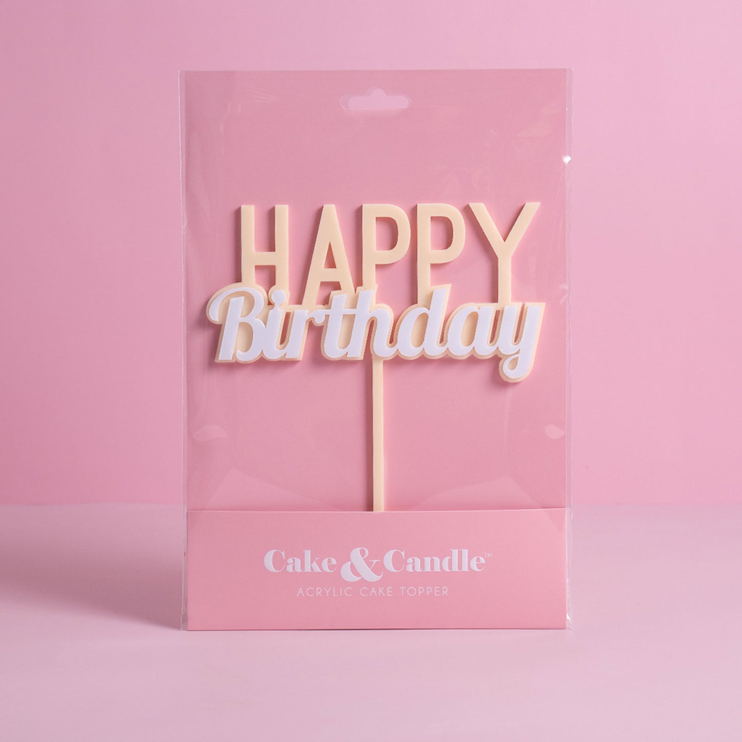 Cake & Candle Milkshake Happy Birthday Cake Topper Caramel