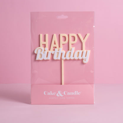 Cake & Candle Milkshake Happy Birthday Cake Topper Caramel