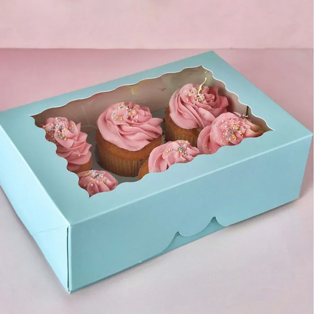 Cake Craft 6 Hole Cupcake Box Blue | Each