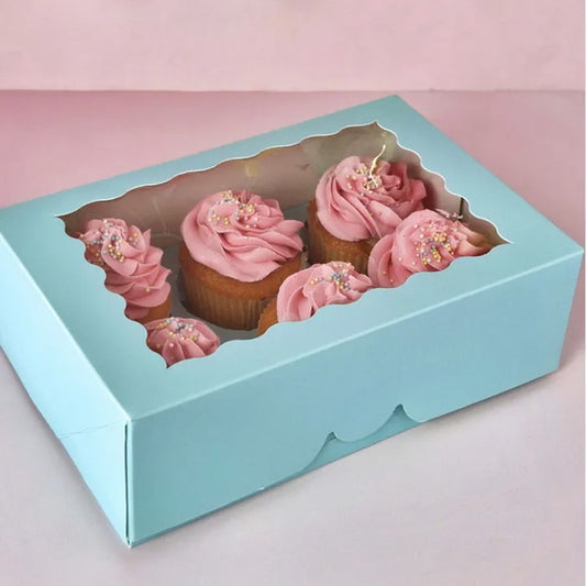 Cake Craft 6 Hole Cupcake Box Blue | Each