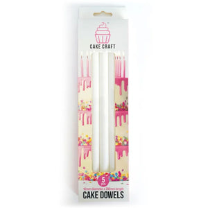 Cake Craft Plastic Cake Dowels 16mm x 300mm | 5/Pack