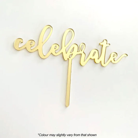 Cake Craft Celebrate Gold Mirror Acrylic Cake Topper