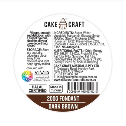 Cake Craft Fondant Dark Brown 200g | BB 08/25