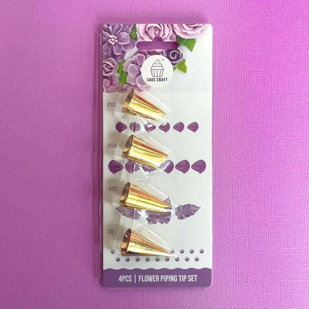 Cake Craft Flower Piping Tip Set | 4 Piece