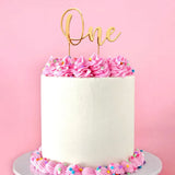 Cake Craft Metal Cake Topper | One | Gold