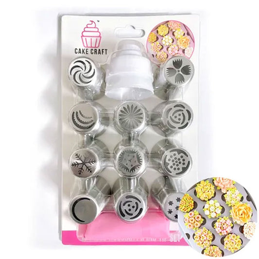 Cake Craft Russian Piping Tip Set | 13 Piece