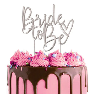 Cake Craft Metal Cake Topper Bride to Be Silver