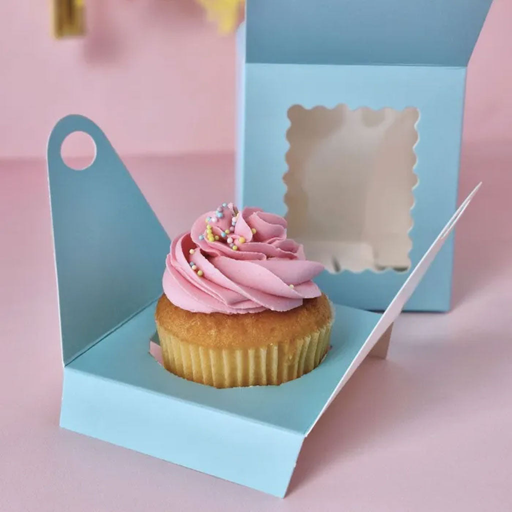 Cake Craft 1 Hole Cupcake Box Blue | Each