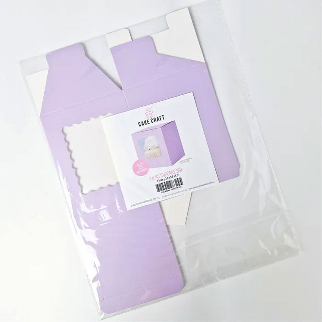 Cake Craft 1 Hole Cupcake Box Lilac | Each