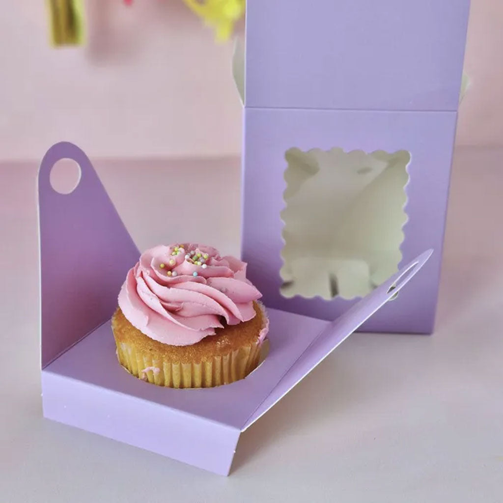 Cake Craft 1 Hole Cupcake Box Lilac | Each