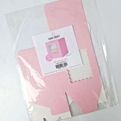 Cake Craft 1 Hole Cupcake Box Pink | Each